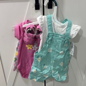 Floral Baby Romper and Onesie Set